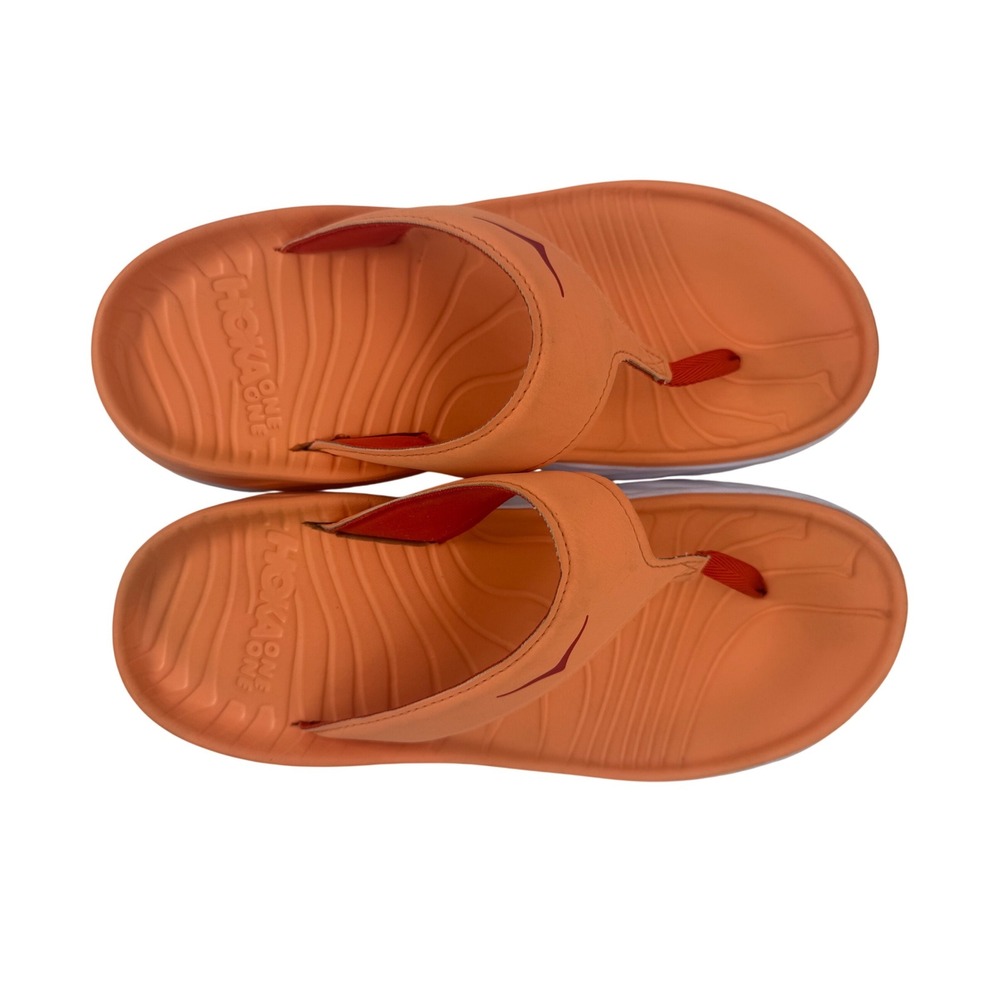 Hoka One One Ora Recovery Flip Sandals Orange Mens 9 Womens 11 unisex - Picture 9 of 11